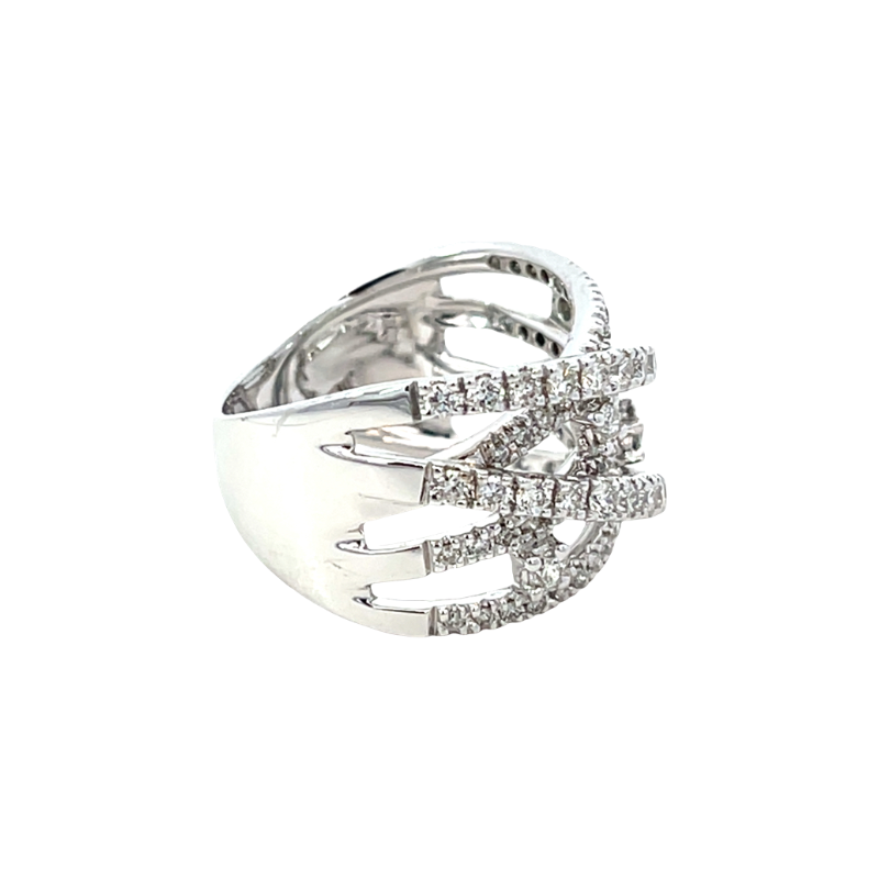 Diamond Crossover Band 14K White Gold .70CTW