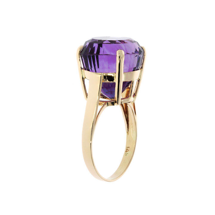 Amethyst Ring 14K Yellow Gold 11.64CT