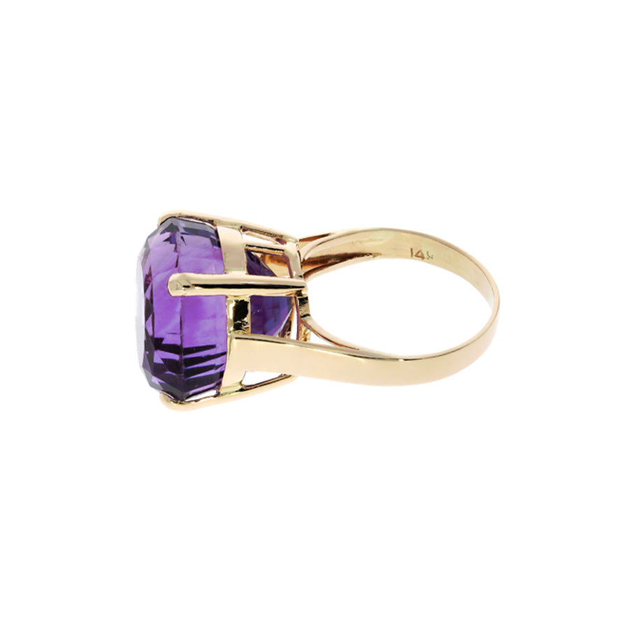 Amethyst Ring 14K Yellow Gold 11.64CT