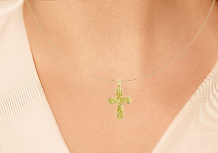 Yellow Diamond Cross Pendant 14K Yellow Gold 1.75CTW
