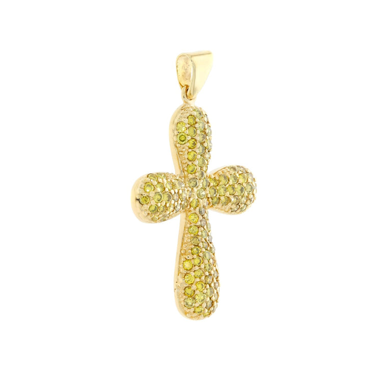 Yellow Diamond Cross Pendant 14K Yellow Gold 1.75CTW