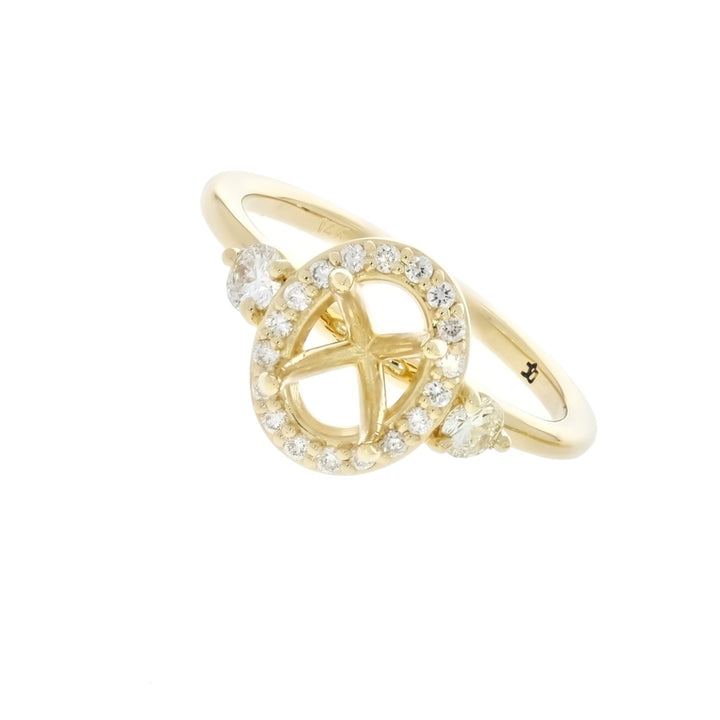 Halo Diamond 14K Yellow Gold Engagement Setting .46 CTW