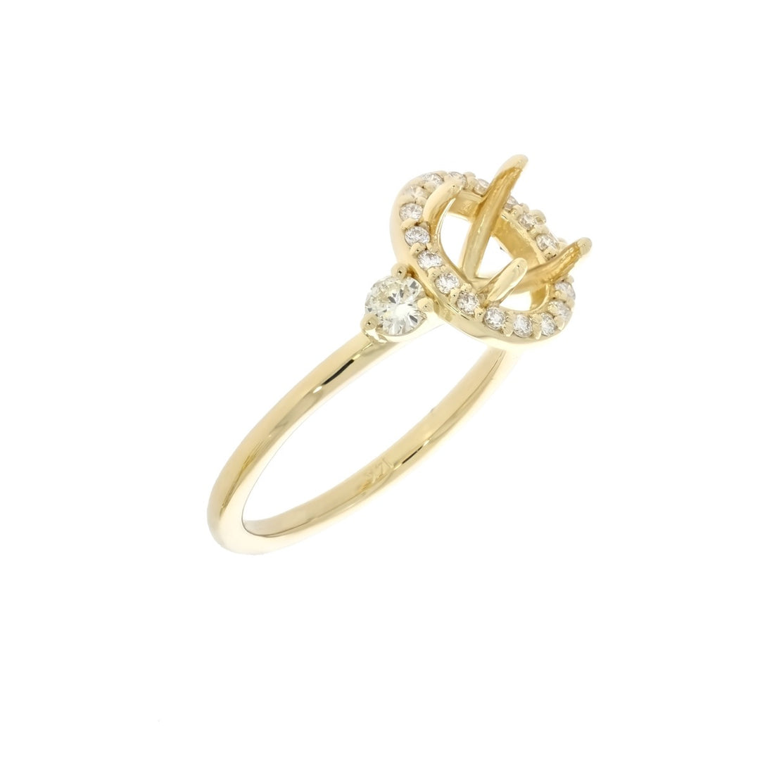 Halo Diamond 14K Yellow Gold Engagement Setting .46 CTW