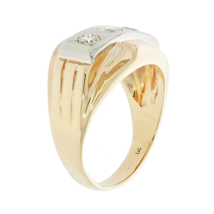 Diamond Three Stone Men's Band 14K Two Tone .45 CTW