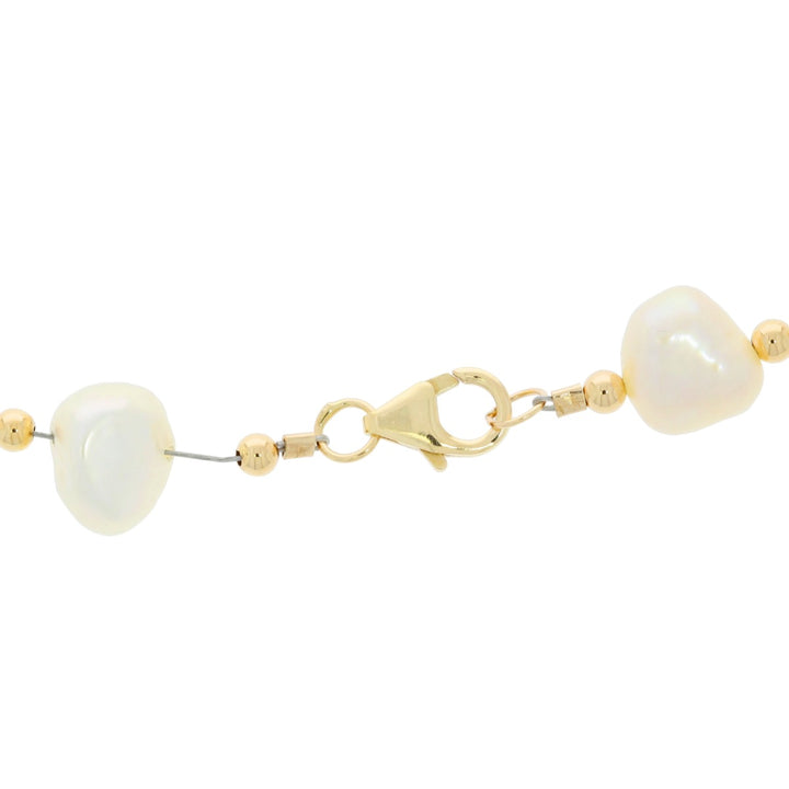 Pearl Beaded Necklace 14K Yellow Gold