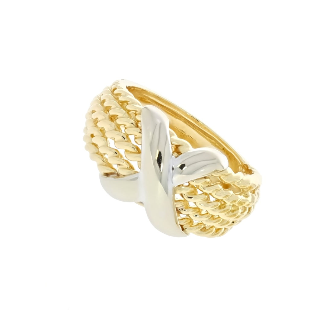 X Rope Ring 14K Two Tone