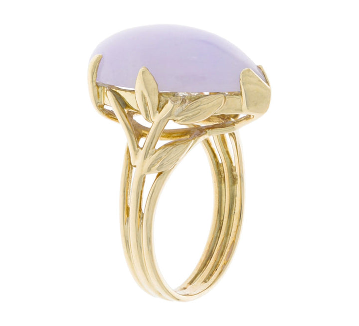 Lavender Jade Ring 14K Yellow Gold