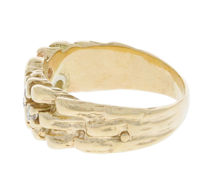 Nugget Style Diamond Ring 14K Yellow Gold