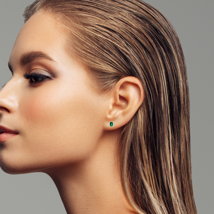 Emerald Studs 14K Yellow Gold .39CTW