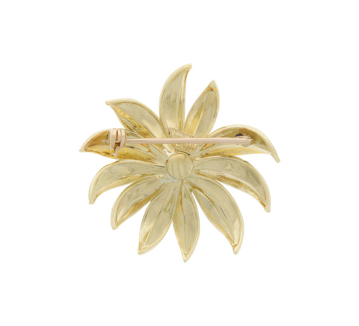 Tiffany & Co. Flower Turquoise Brooch 18K Yellow Gold