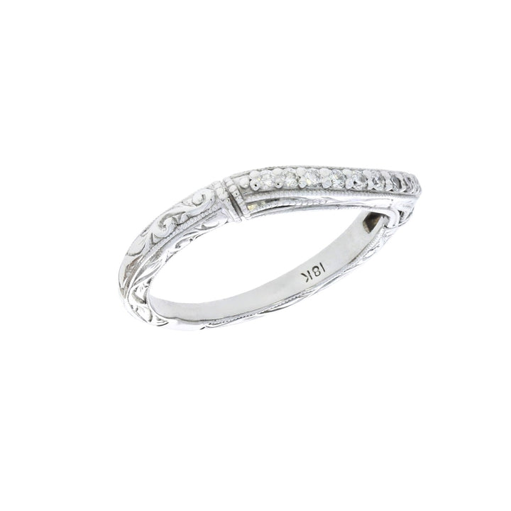 Diamond Curve Band 18K White Gold .21CTW