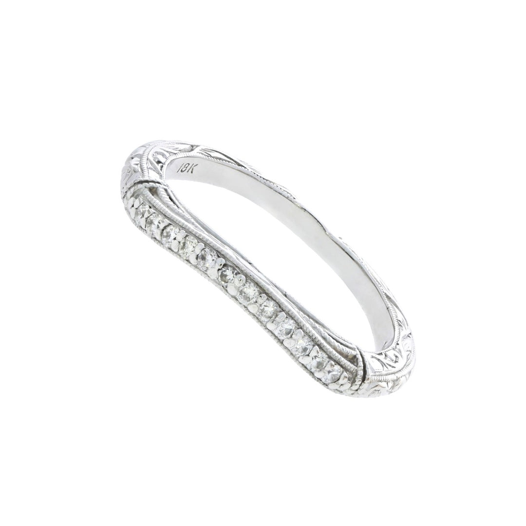 Diamond Curve Band 18K White Gold .21CTW