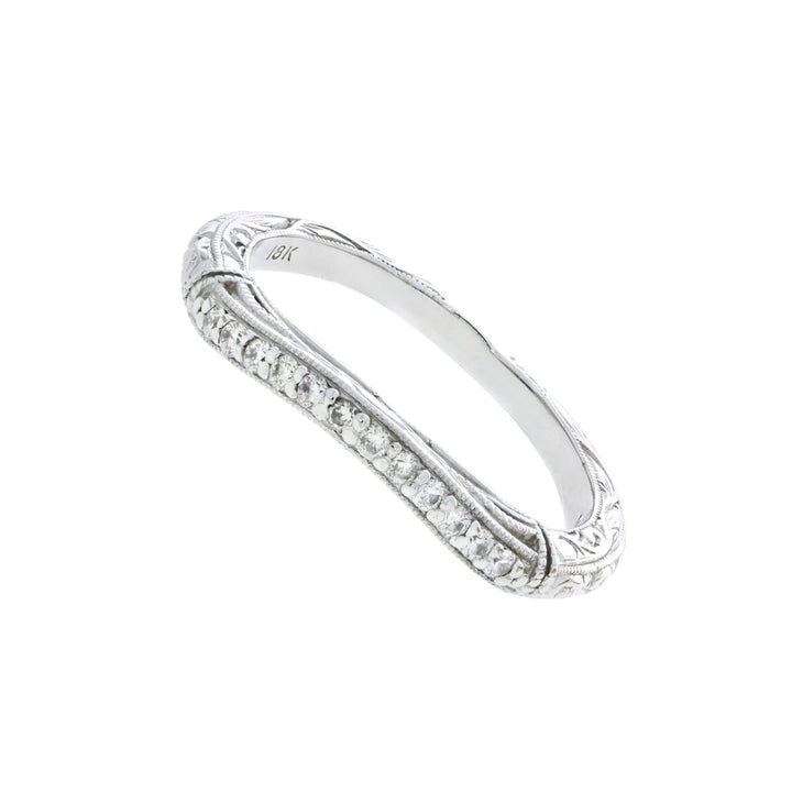 Diamond Curve Band 18K White Gold .21CTW