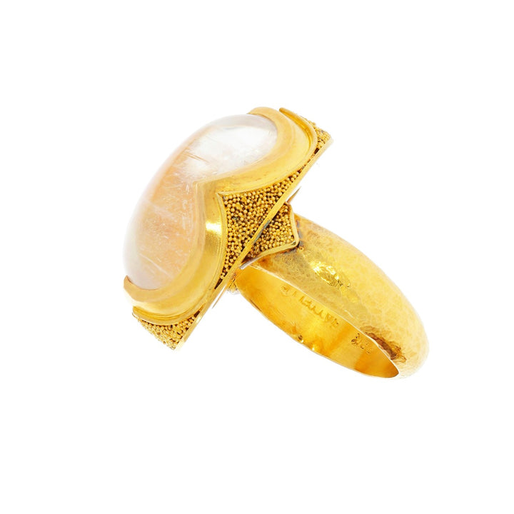 Moonstone Steven Batelle Ring 22K Yellow Gold 17.6CT