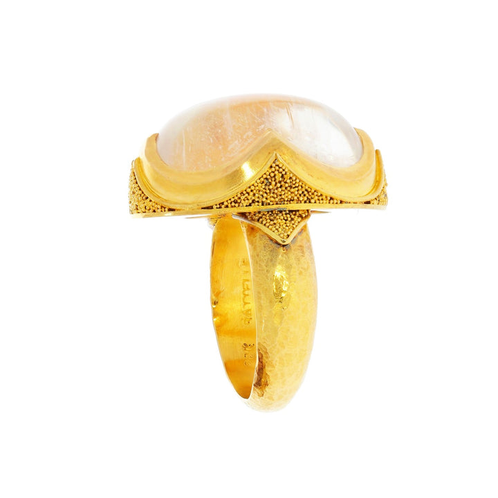 Moonstone Steven Batelle Ring 22K Yellow Gold 17.6CT