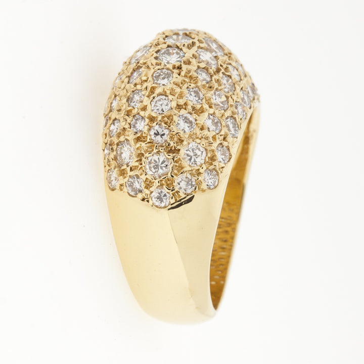Pave Diamond Dome Ring 14K Yellow Gold 1.50 CTW