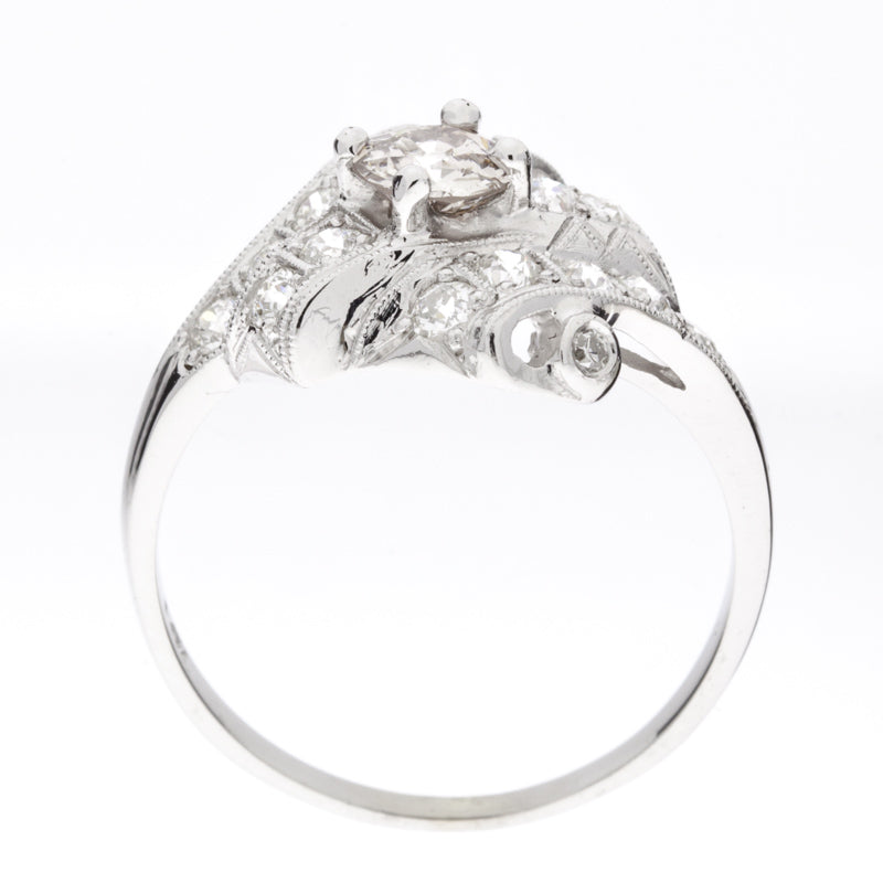Diamond Fashion Ring 1920's 14K White Gold .54 CT