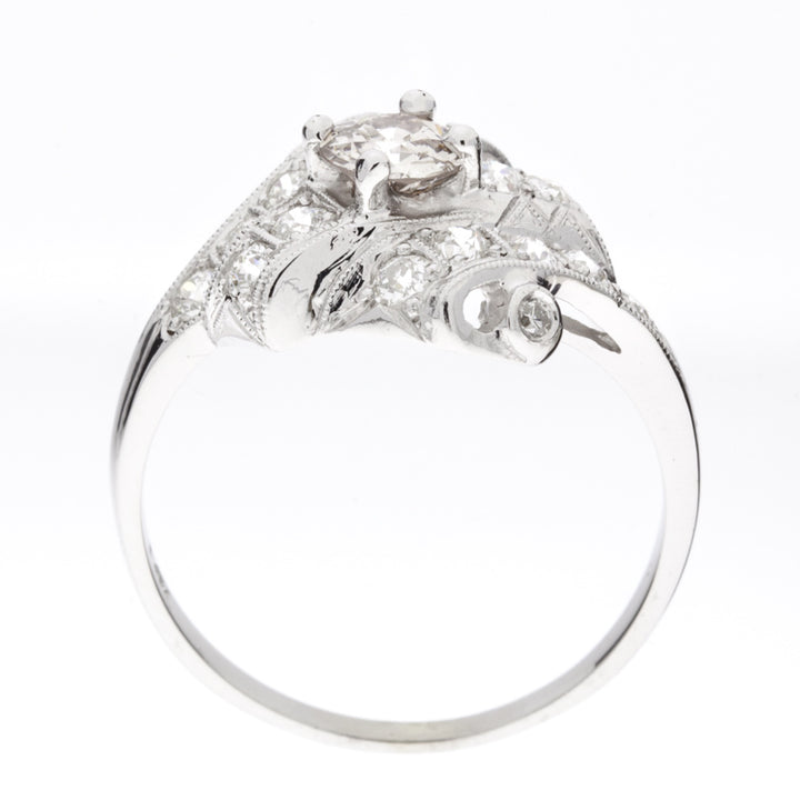 Diamond Fashion Ring 1920's 14K White Gold .54 CT