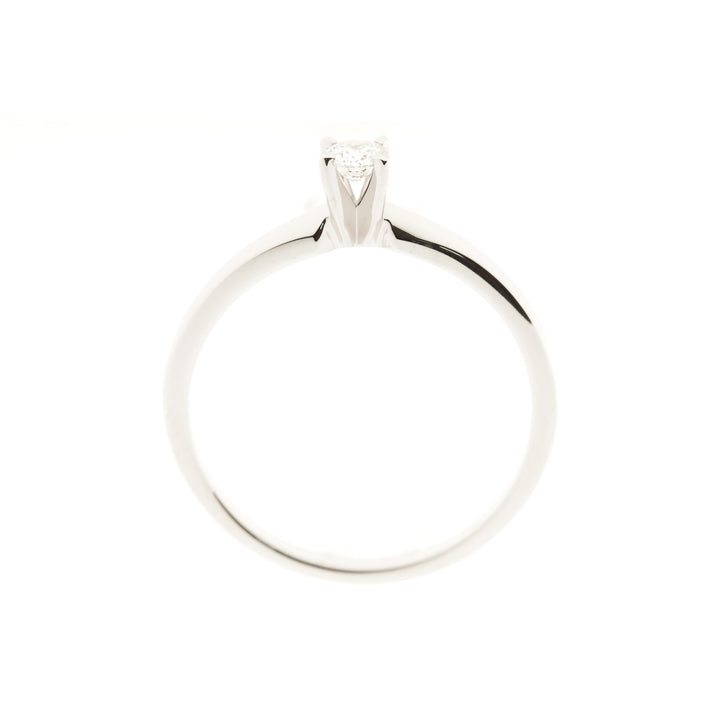 Solitaire Diamond Ring 14K White Gold .15CT