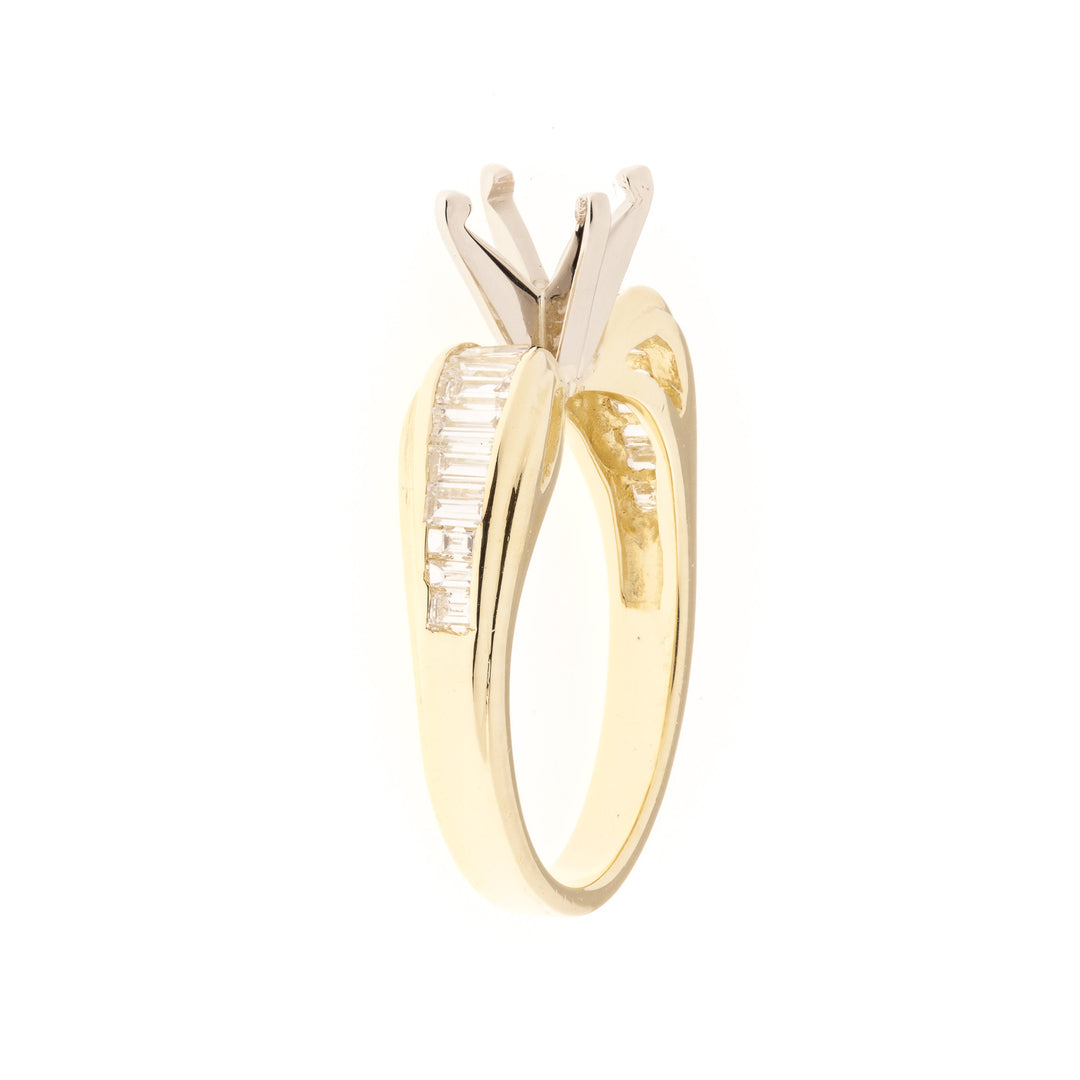 Channel Set Diamond Baguette Setting 18K Yellow Gold
