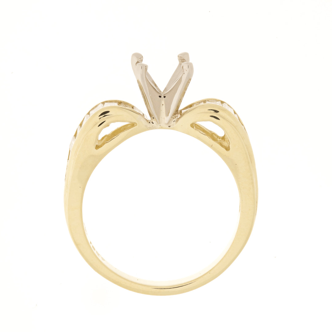 Channel Set Diamond Baguette Setting 18K Yellow Gold