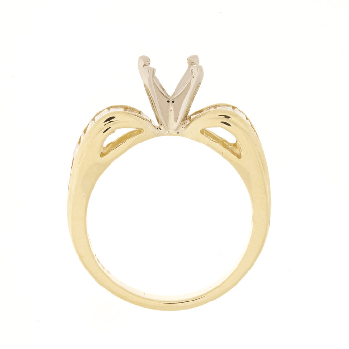 Channel Set Diamond Baguette Setting 18K Yellow Gold