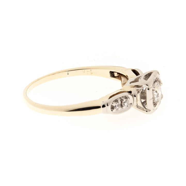 Vintage Diamond Ring 14K Two Tone .15 CT