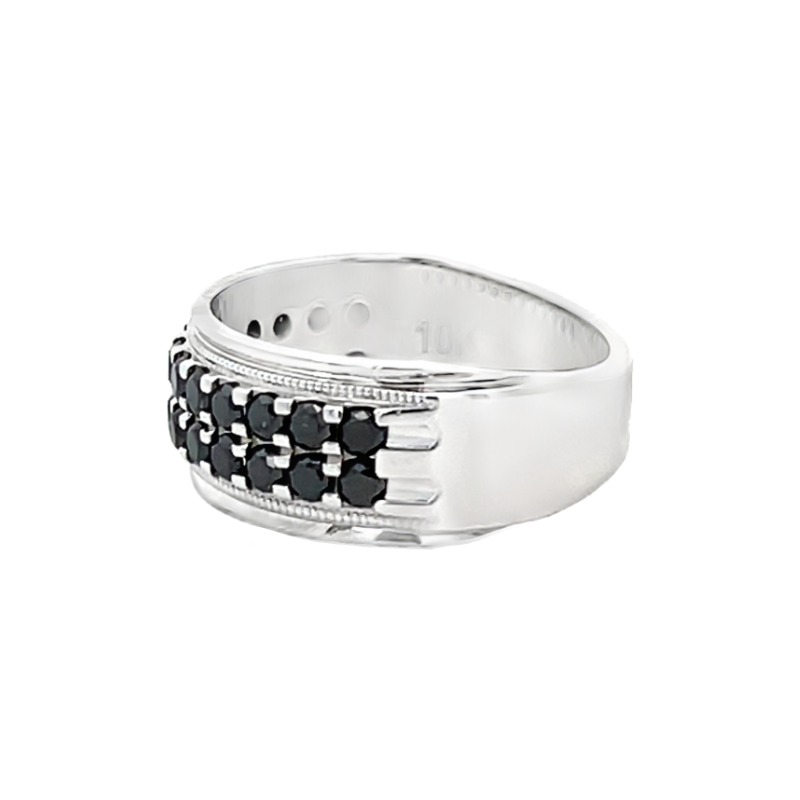 Black Diamond Band 10K White Gold 1.50CTW
