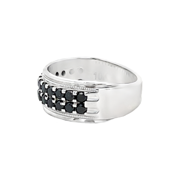 Black Diamond Band 10K White Gold 1.50CTW