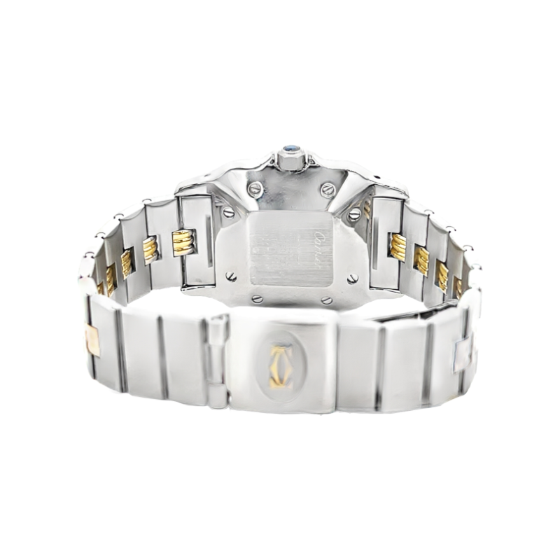 Cartier Santos Carree Godron Watch 18K Yellow & Stainless Steel