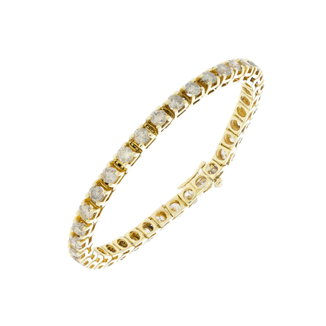 Champagne Diamond Tennis Bracelet 14K Yellow Gold 7.70CTW