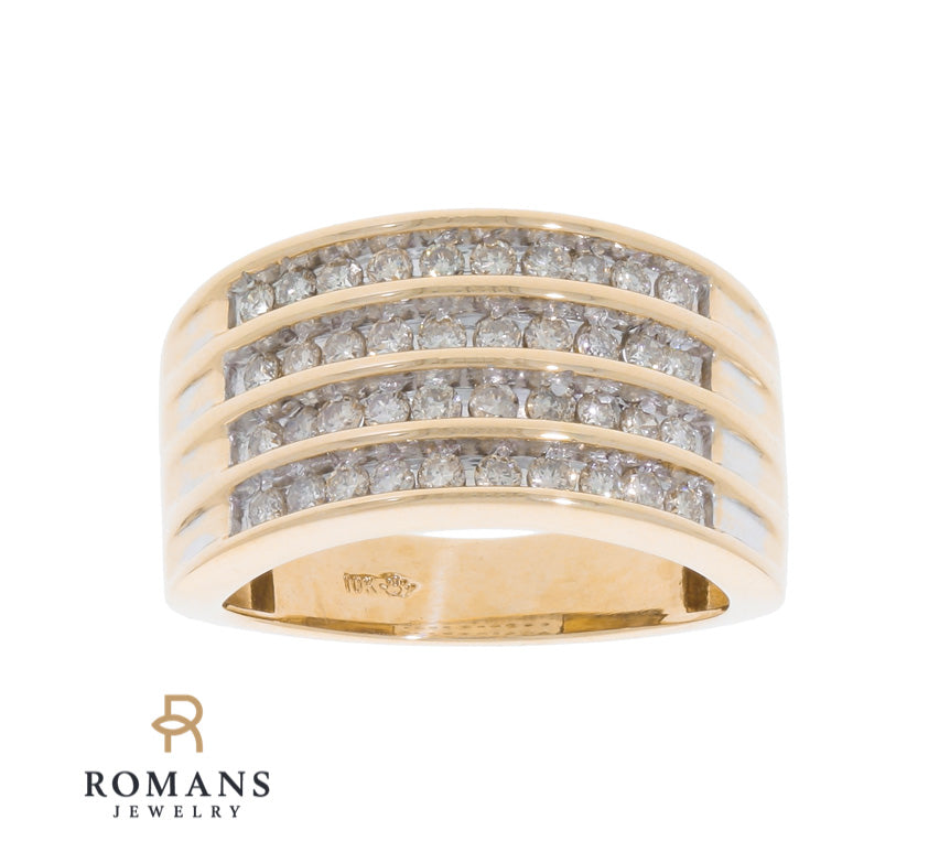 Channel Diamond Band 10K Two Tone .80 CTW