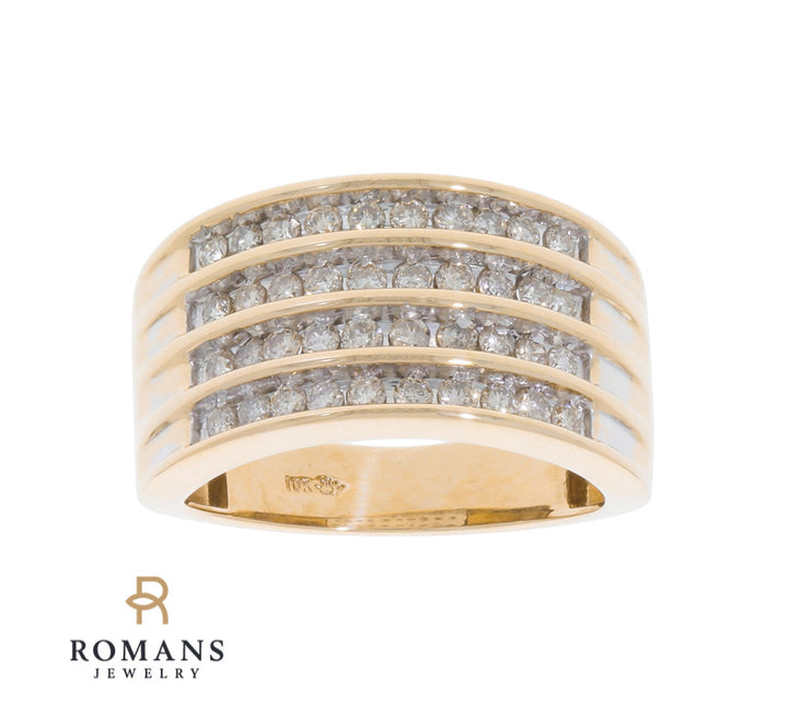 Channel Diamond Band 10K Two Tone .80 CTW