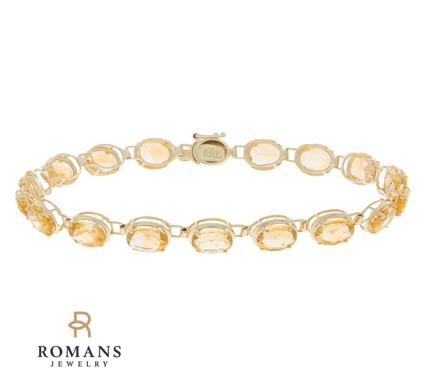 Citrine Bracelet 14K Yellow Gold 12.24 CTW
