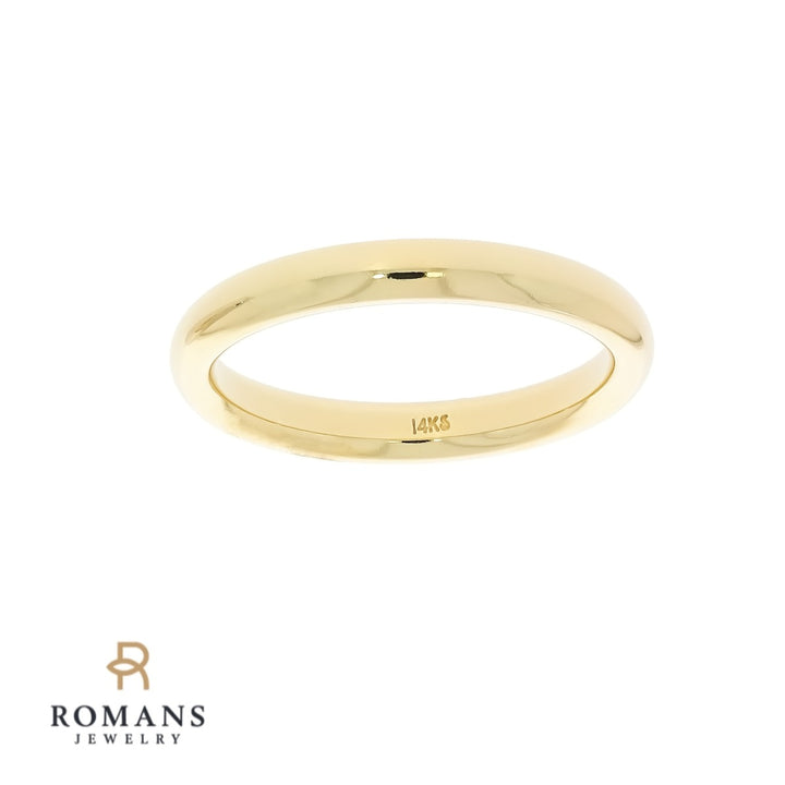 Comfort Fit Half Round 3MM Band 14K Yellow Gold