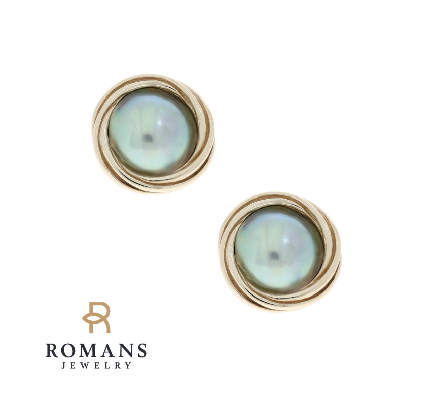 Cultured Button Pearl 14K Yellow Gold