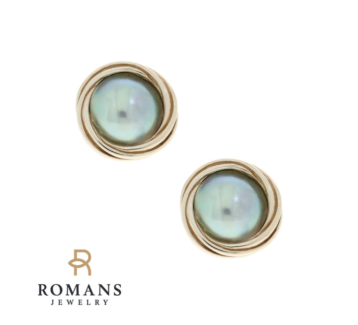 Cultured Button Pearl 14K Yellow Gold