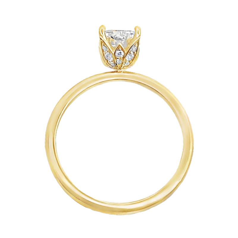Lab Grown Cushion Cut Diamond Engagement Ring 14K Yellow Gold 1.56CT