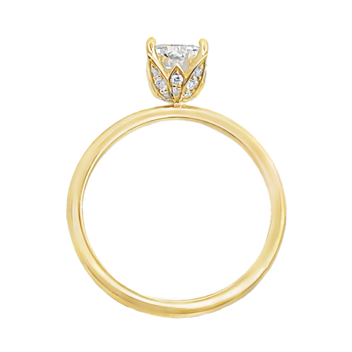 Lab Grown Cushion Cut Diamond Engagement Ring 14K Yellow Gold 1.56CT
