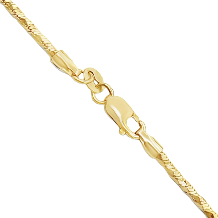 Diamond-Cut Snake Chain 14K Yellow Gold 18"