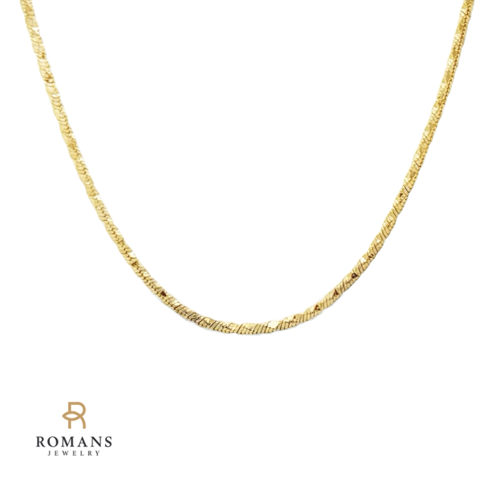 Diamond-Cut Snake Chain 14K Yellow Gold 18"