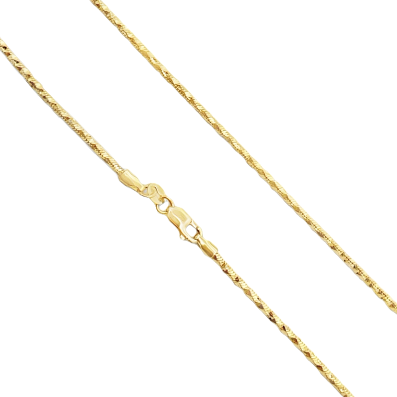 Diamond-Cut Snake Chain 14K Yellow Gold 18"