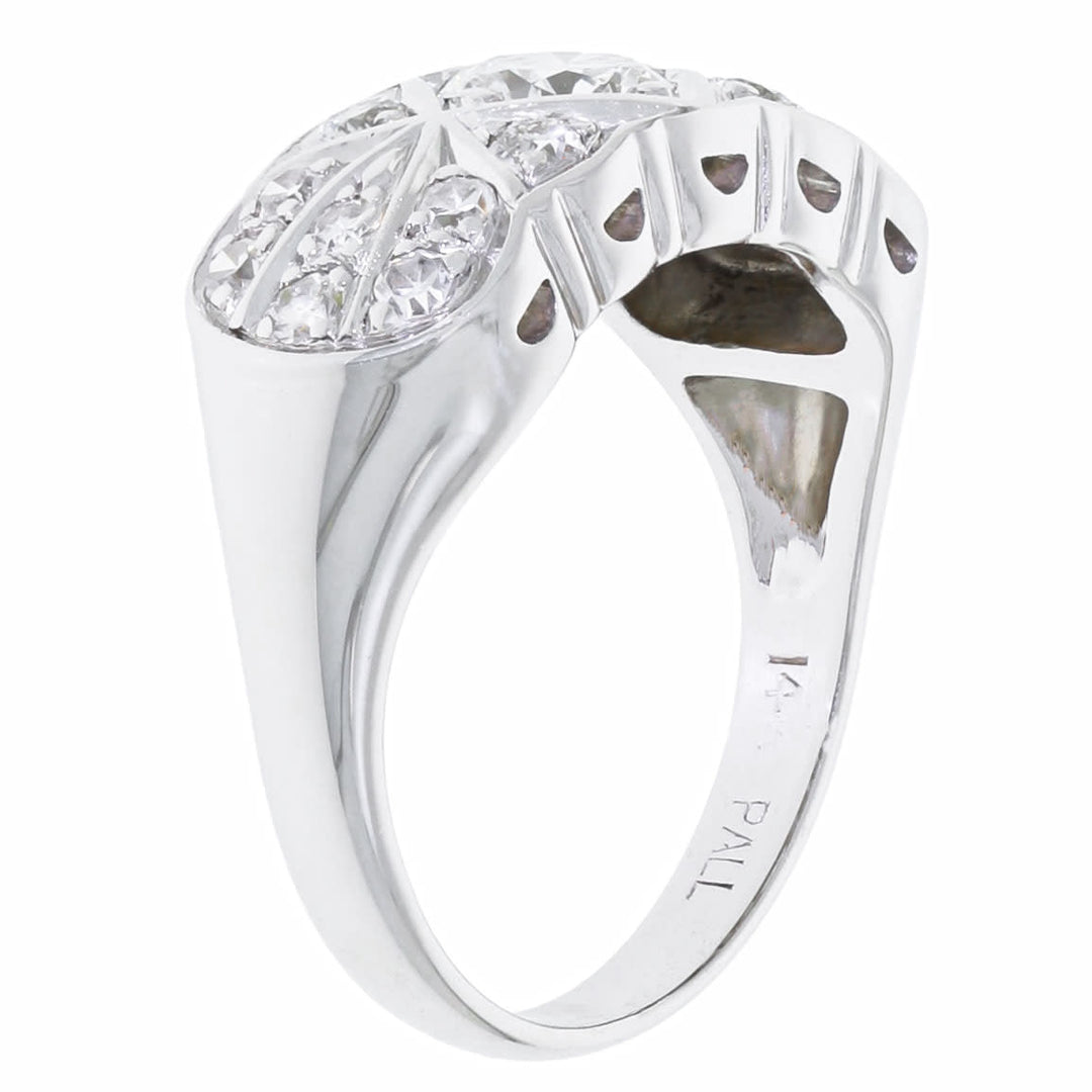Vintage Diamond Ring 14K White Gold .44 CT