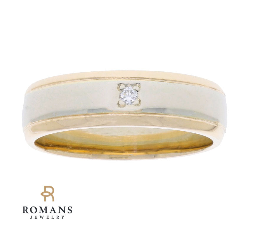 Diamond Accented Band 14K Two Tone