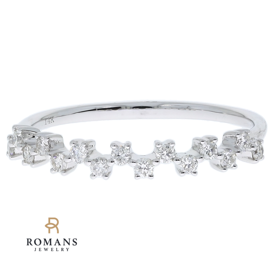 Diamond Checkered Band 14K White Gold .20 CTW