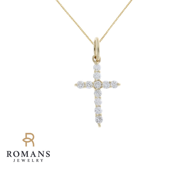 Diamond Cross Pendant 14K Yellow Gold .20CTW