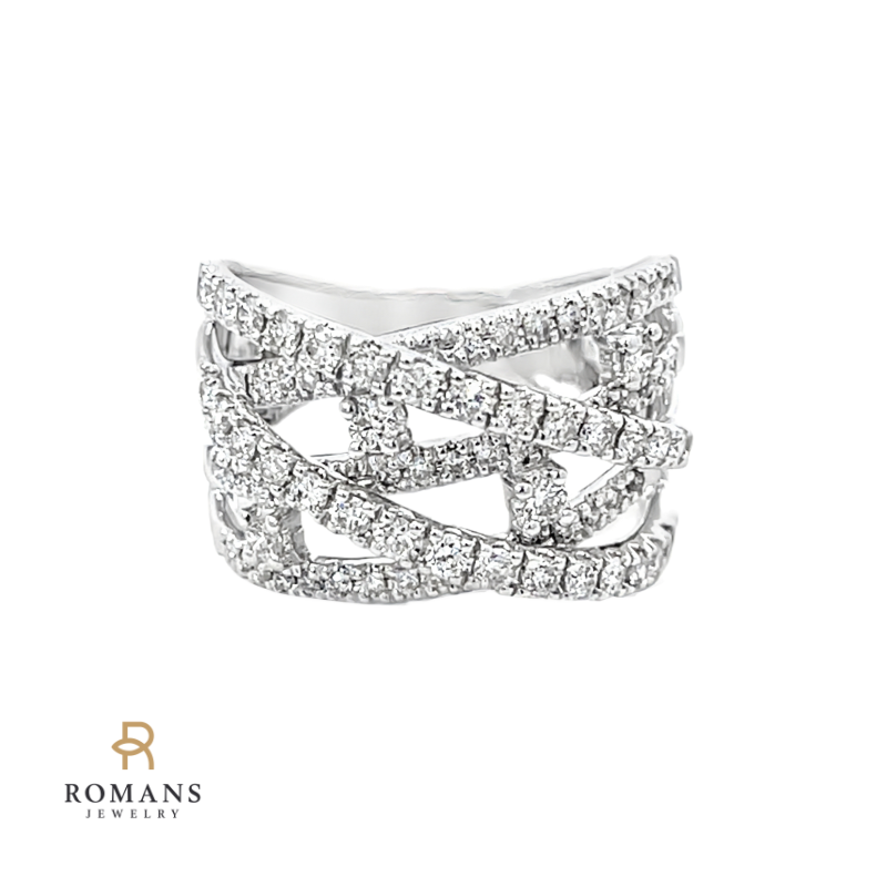 Diamond Crossover Band 14K White Gold .70CTW