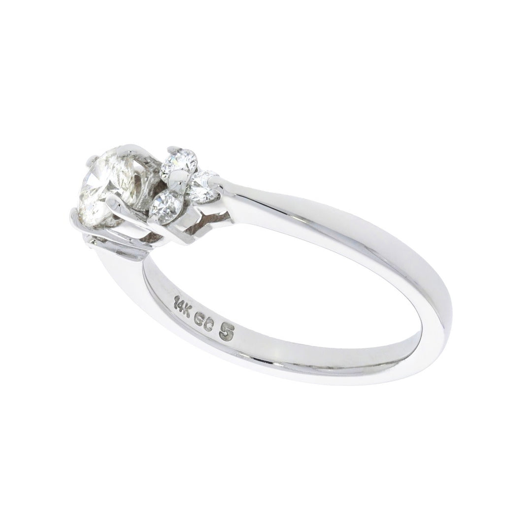 Diamond Engagement Ring 14K White Gold .48CT