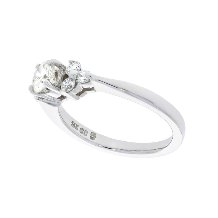 Diamond Engagement Ring 14K White Gold .48CT