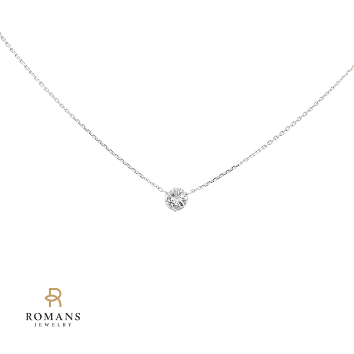 Diamond Floating Necklace 14K White Gold .49CT